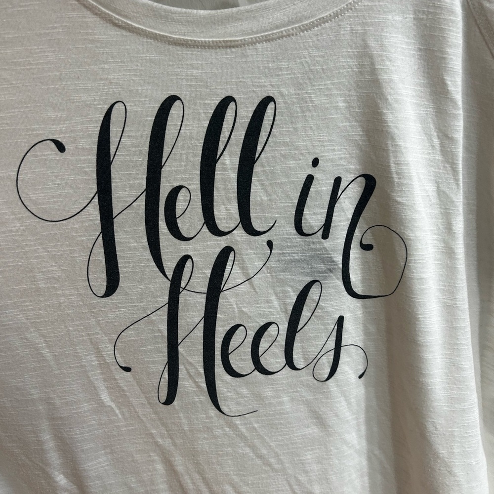 Torrid White Hell in Heels tee